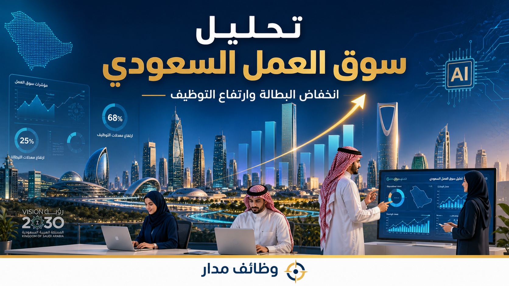 تحليل سوق العمل السعودي: كيف انخفضت البطالة وارتفعت معدلات التوظيف في ظل رؤية 2030