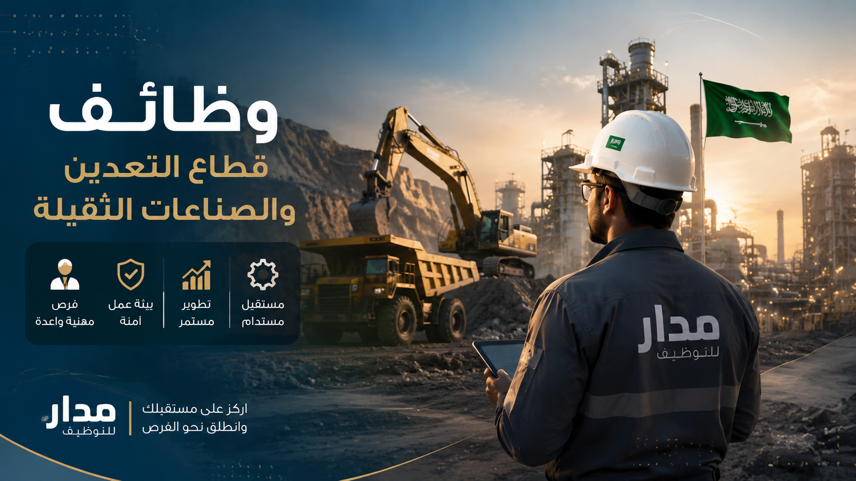 فرص التوظيف في قطاع التعدين والصناعات الثقيلة في السعودية 2026 | دليل مدار
